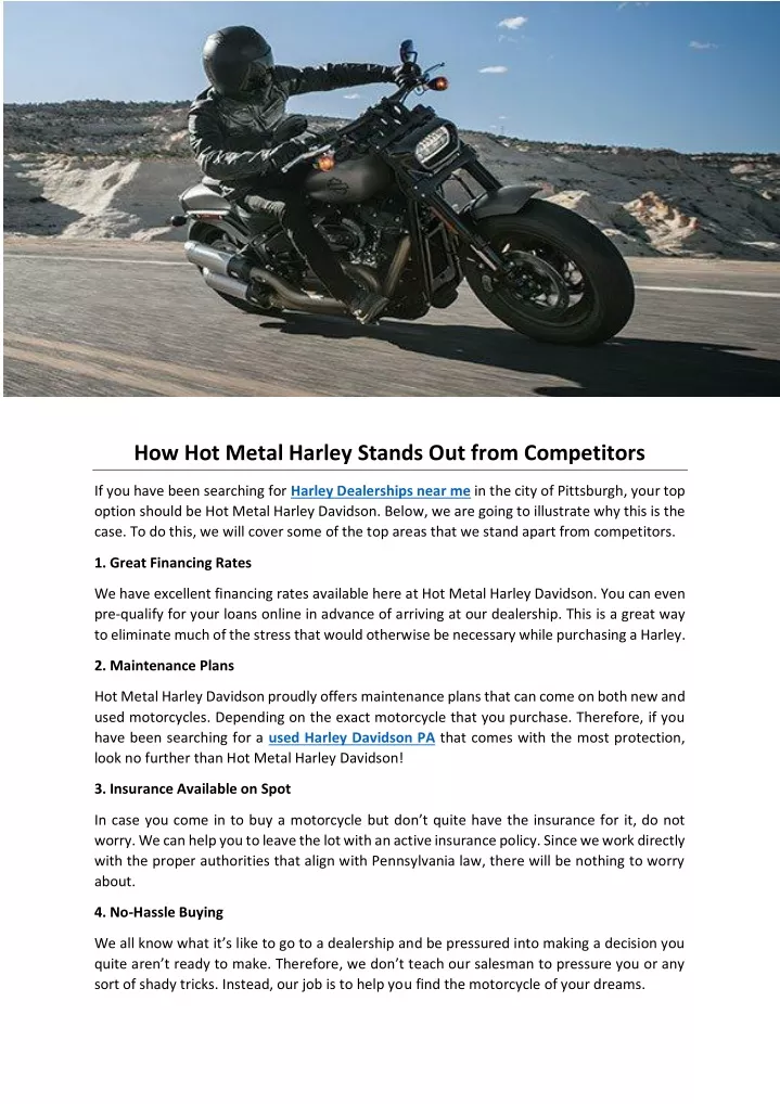 how hot metal harley stands out from competitors