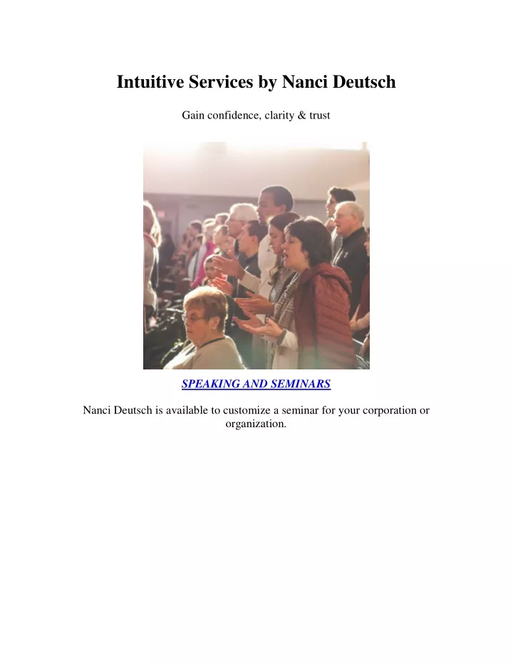 intuitive services by nanci deutsch gain