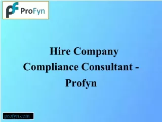 hire company compliance consultant profyn