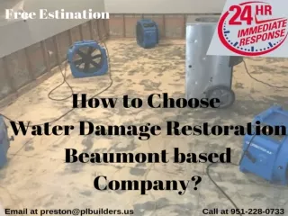 How to Choose Water Damage Restoration Beaumont based Company?