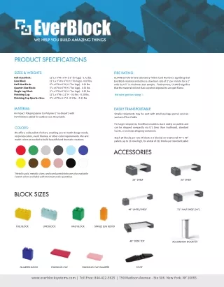 EverBlock Systems Specification Sheet