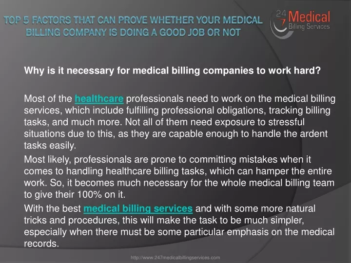 top 5 factors that can prove whether your medical billing company is doing a good job or not