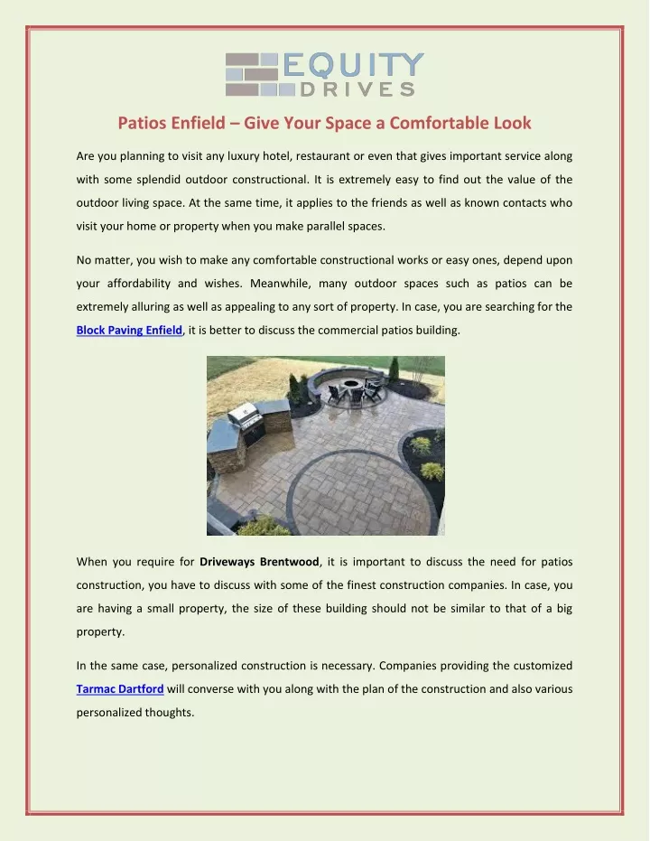 patios enfield give your space a comfortable look