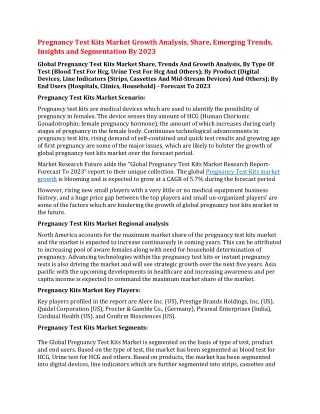 pregnancy test kits market growth analysis share