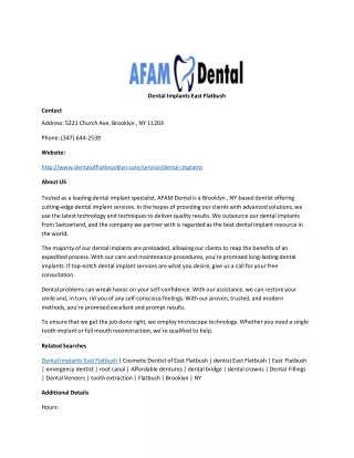 Dental Implants East Flatbush