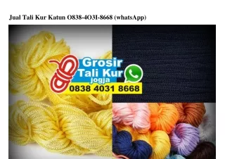 Jual Tali Kur Katun Ô838-4Ô3I-8668 [WA]