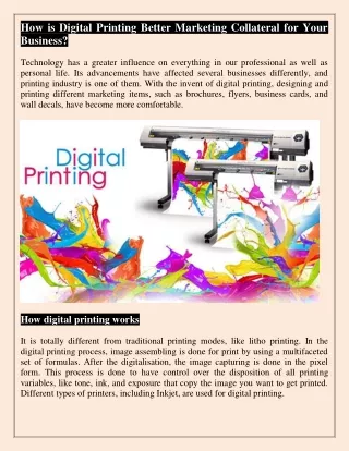 how is digital printing better marketing