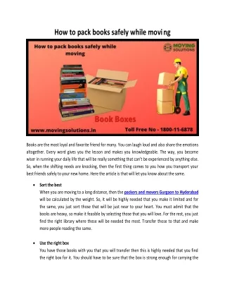 how to pack books safely while movi ng