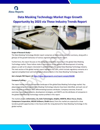 Data Masking Technology Market Huge Growth Opportunity by 2025 via These Industry Trends Report