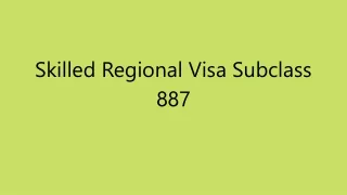 skilled regional visa subclass 887