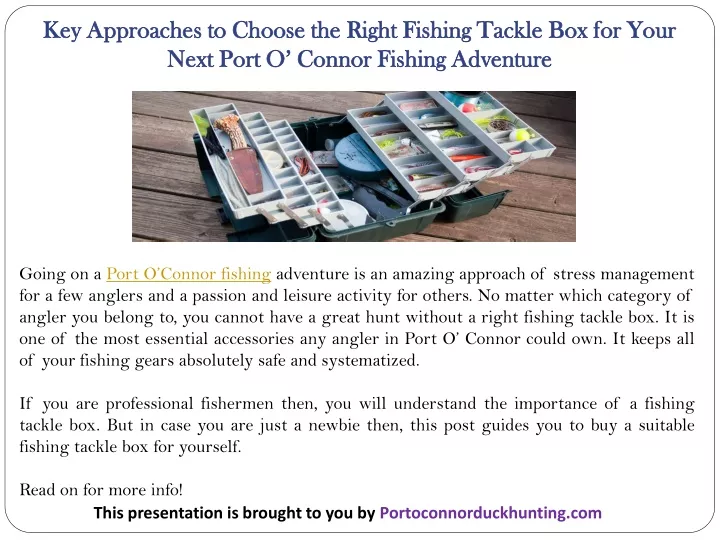 key approaches to choose the right fishing tackle