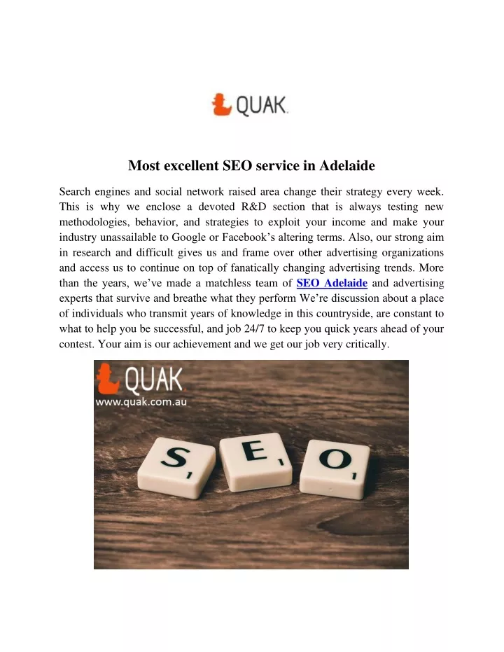 most excellent seo service in adelaide