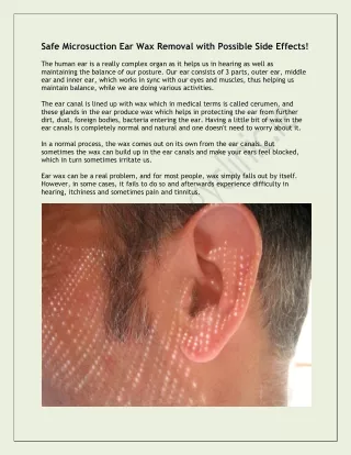 safe microsuction ear wax removal with possible