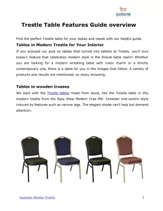 Trestle Table Features Guide overview