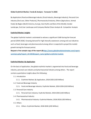 global erythritol market trends analysis