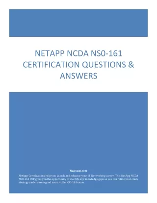 netapp ncda ns0 161 certification questions
