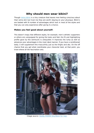 why should men wear bikini
