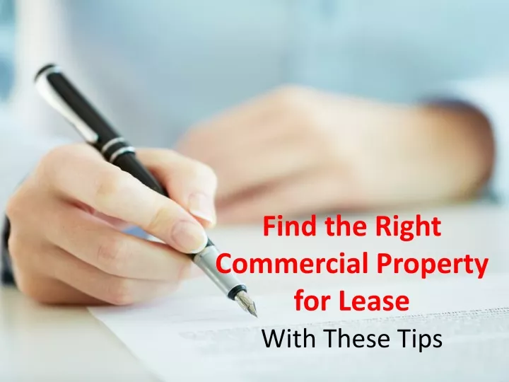 find the right commercial property for lease