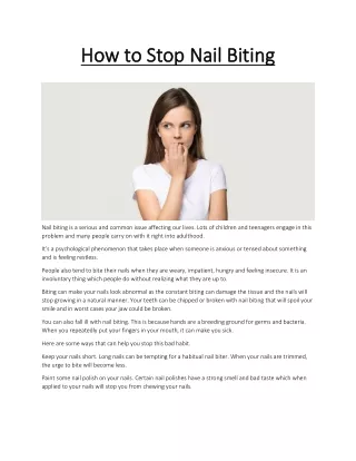 How to stop nail biting