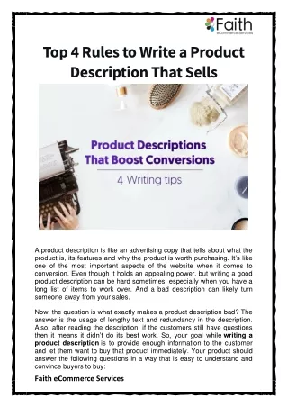 top 4 rules to write a product description that