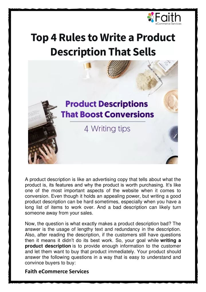 top 4 rules to write a product description that