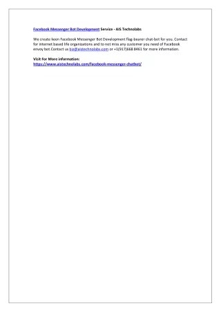 facebook messenger bot development service