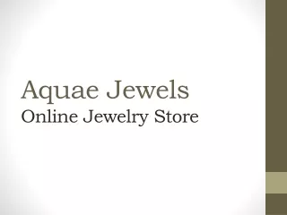 Aquae Jewels Online Jewelry Store
