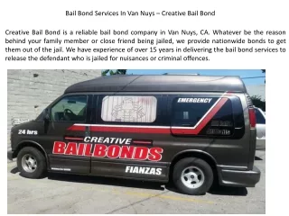 Bail Bonds Services Vannuys