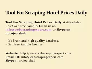 tool for scraping hotel prices daily