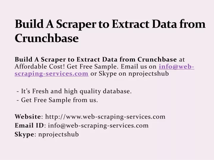 build a scraper to extract data from crunchbase