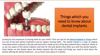 Things which you need to know about Dental Implants