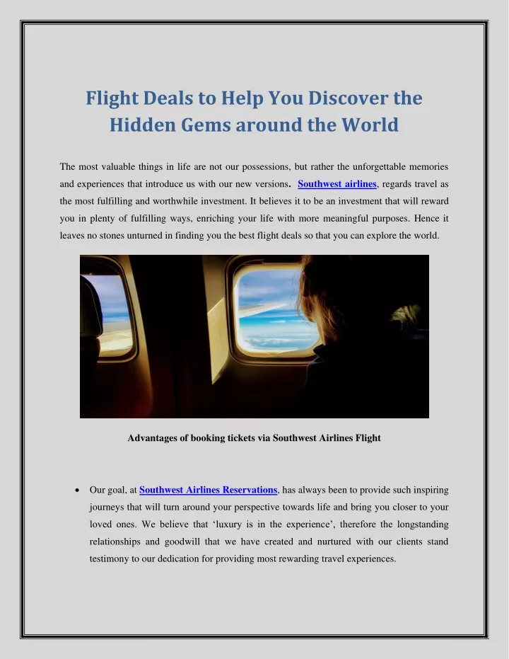 flight deals to help you discover the hidden gems