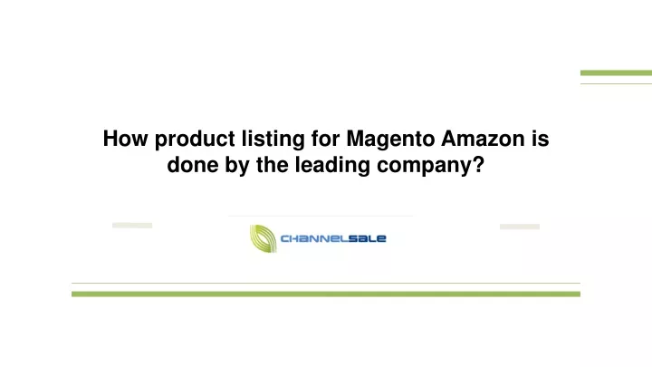 how product listing for magento amazon is done