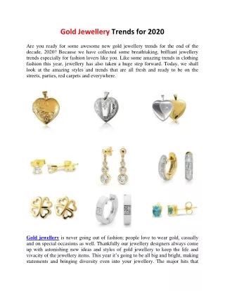 Gold Jewellery Trends for 2020