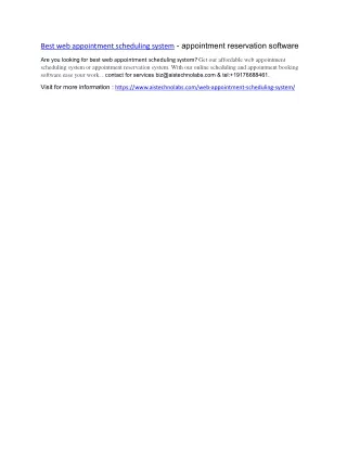 best web appointment scheduling system