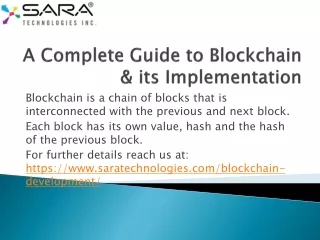 A Complete Guide to Blockchain & its Implementation
