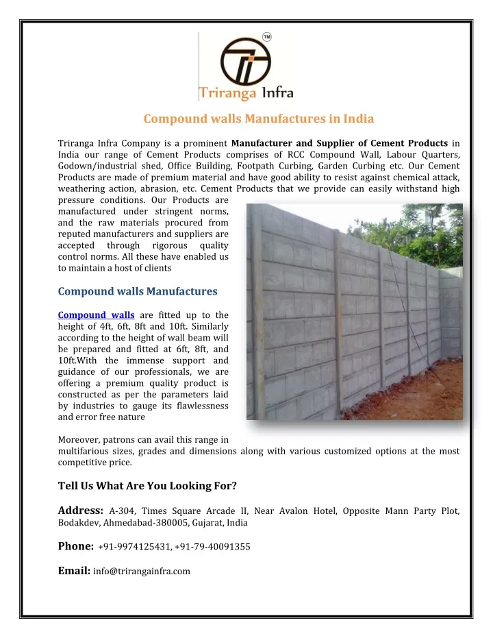 compound walls manufactures in india