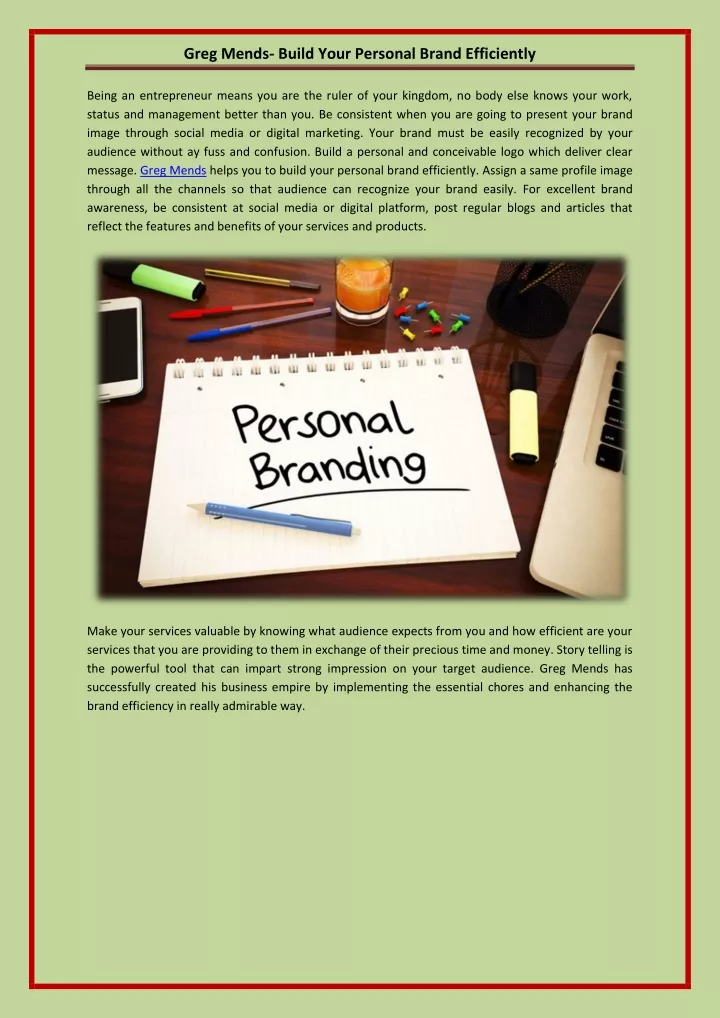 greg mends build your personal brand efficiently