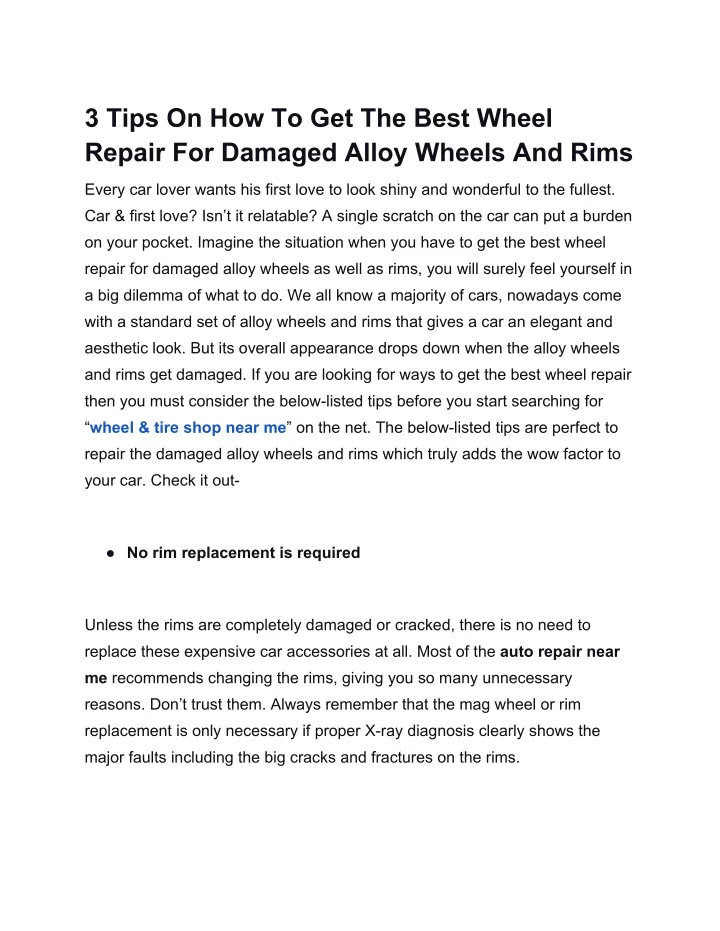 3 tips on how to get the best wheel repair