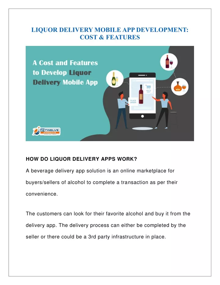 liquor delivery mobile app development cost