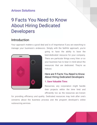 9 Facts You Need to Know About Hiring Dedicated Developers
