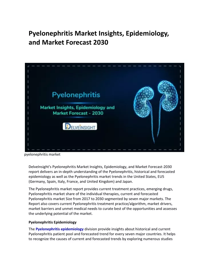 pyelonephritis market insights epidemiology
