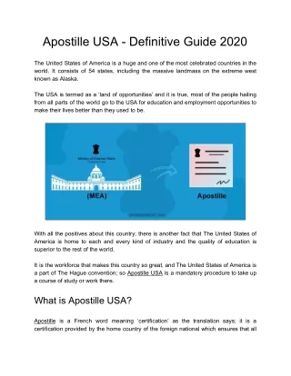 Apostille USA - Definitive Guide 2020