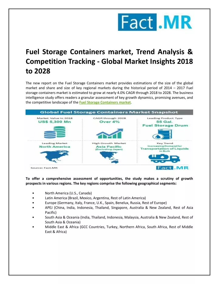 fuel storage containers market trend analysis