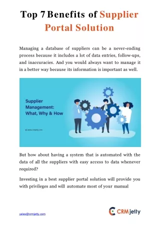 top 7 benefits of supplier portal solution