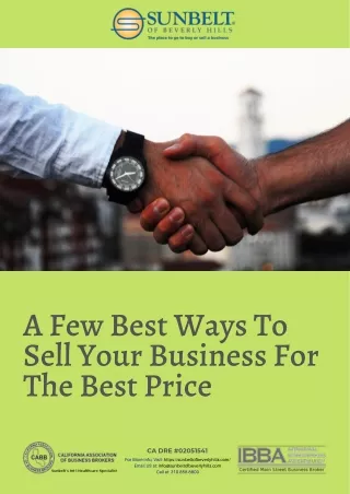 A Few Best Ways To Sell Your Business For The Best Price