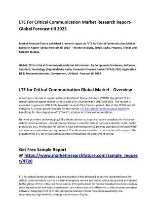 lte for critical communication market research