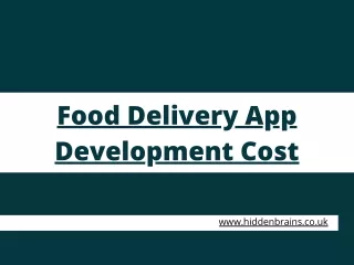 On-demand Food Delivery App Development Cost