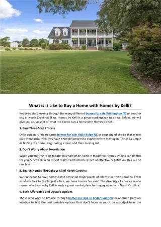 What is it Like to Buy a Home with Homes by Kelli?