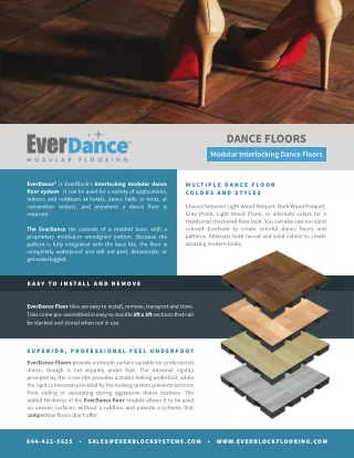 EverBlock Flooring - Dance Floor Brochure
